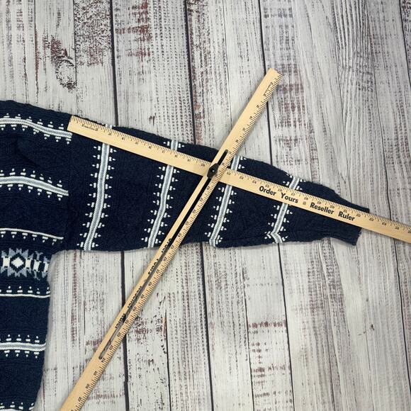 Jantzen Nordic Fair Isle Crewneck Pullover Sweater Men’s XL Blue - Picture 10 of 11